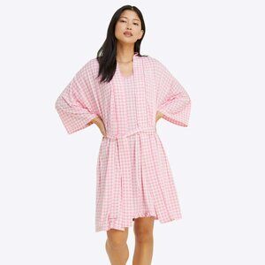 NWT Draper Jame Louise Robe in Light Pink Gingham - Size XL